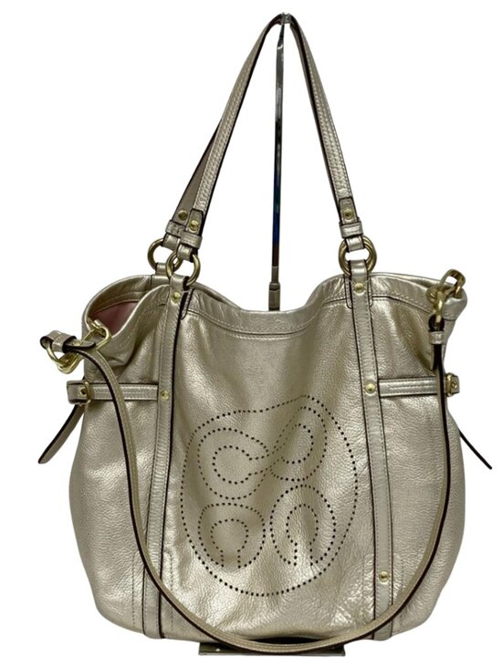 Coach Handbags - Coach Audrey Andie Cinch Tote Gold Leather Slouchy Buckle Bag Shoulder & Satchel